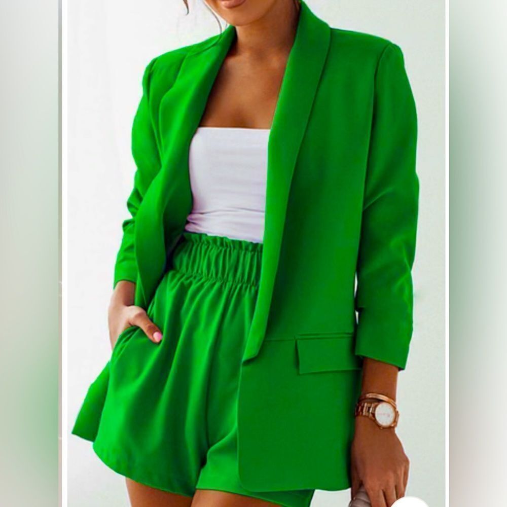 Oversized Green Blazer Jacket